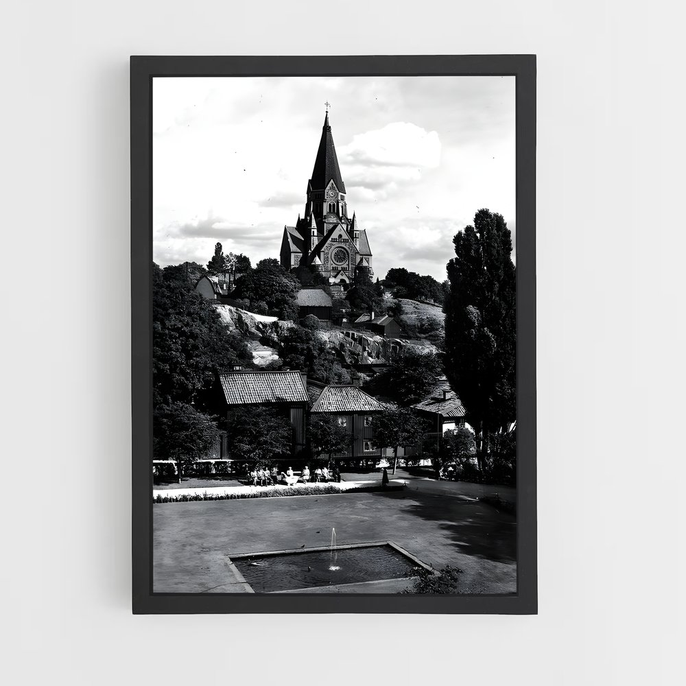 Poster Église sur la Colline – affiche Jeux Olympiques (vue 2)